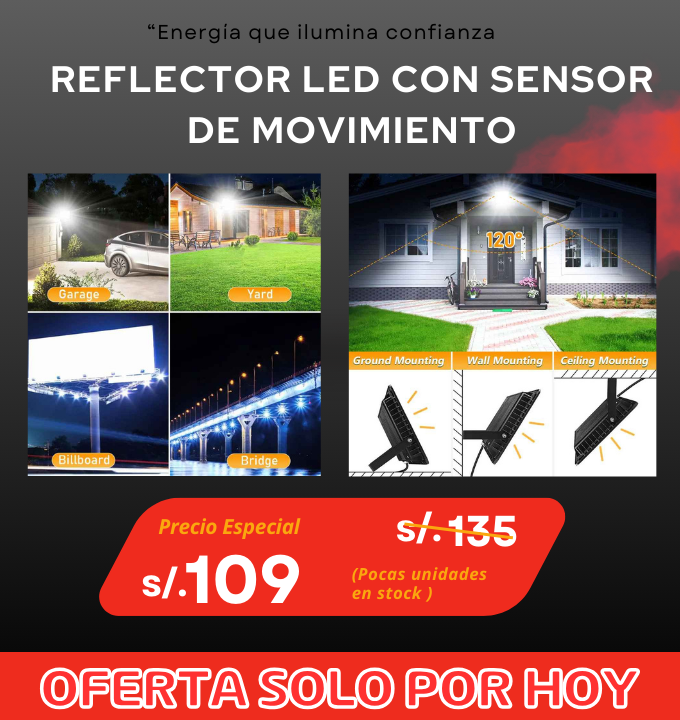 Reflector LED con Sensor de movimiento